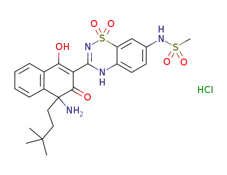 N-{3-[4-amino-1-hydroxy-4-(3,3-dimethylbutyl)-3-oxo-3,4-dihydronaphthalen-2-yl]-1,1-dioxido-4H-1,2,4-benzothiadiazin-7-yl}methanesulfonamide hydrochloride