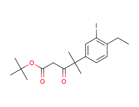 tert-butyl 4-(4-ethyl-3-iodo-phenyl)-4-methyl-3-oxo-pentanoate