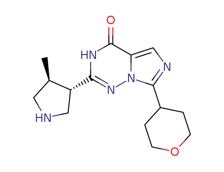 (-)-2-((3,4-trans)-4-methylpyrrolidin-3-yl)-7-(tetrahydro-2H-pyran-4-yl)imidazo[5,1-f][1,2,4]triazin-4(3H)-one
