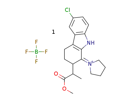 1-(6-chloro-2-(1-methoxy-1-oxopropan-2-yl)-2,3,4,9-tetrahydro-1H-carbazol-1-ylidene)pyrrolidin-1-ium tetrafluoroborate
