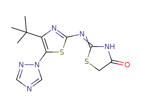 2-{[4-tert-butyl-5-(1H-1,2,4-triazol-1-yl)-1,3-thiazol-2-yl]imino}-1,3-thiazolidin-4-one