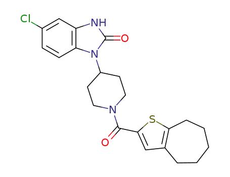 5-chloro-1-(1-(5,6,7,8-tetrahydro-4H-cyclohepta[b]thiophene-2-carbonyl) piperidin-4-yl)-1,3-dihydro-2H-benzo[d]imidazole-2-one
