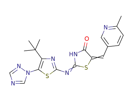 2-{(4-tert-butyl-5-(1H-1,2,4-triazol-1-yl)thiazole-2-yl)imino}-5-[(6-methylpyridin-3-yl)methylidene]-4-thiazolidinone