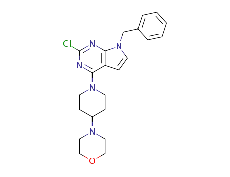 4-(1-(7-benzyl-2-chloro-7H-pyrrolo[2,3-d]pyrimidin-4-yl)piperidin-4-yl)morpholine