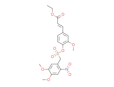 (E)-ethyl 3-(4-(((4,5-dimethoxy-2-nitrobenzyl)sulfonyl)oxy)-3-methoxyphenyl)acrylate