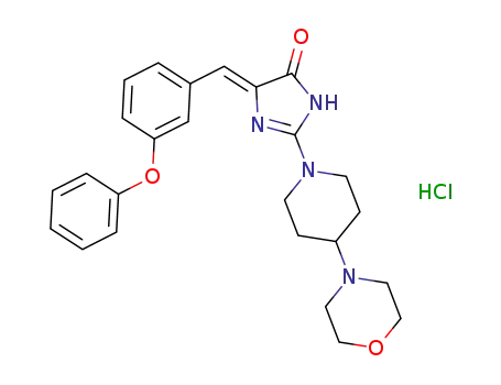 (Z)-5-(3-phenoxybenzylidene)-2-(4-morpholinopiperidin-1-yl)imidazol-4(5H)-one hydrochloride