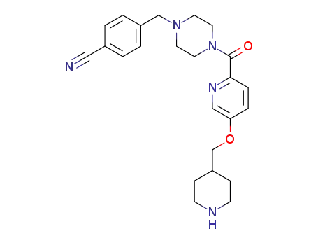 4-[(4-{5-[(piperidin-4-yl)methoxy]pyridine-2-carbonyl}-piperazin-1-yl)methyl]benzonitrile