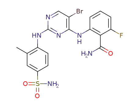 2-((5-bromo-2-((2-methyl-4-sulfamoylphenyl)amino)pyrimidin-4-yl)amino)-6-fluorobenzamide