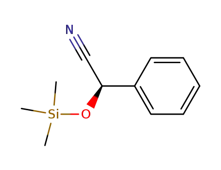 Molecular Structure of 120443-82-5 (Benzeneacetonitrile, a-[(trimethylsilyl)oxy]-, (R)-)