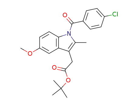 Molecular Structure of 1601-20-3 (1H-Indole-3-acetic acid, 1-(4-chlorobenzoyl)-5-Methoxy-2-Methyl-, 1,1-diMethylethyl ester)