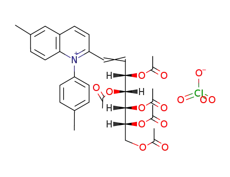 6-Methyl-2-((E)-(3S,4R,5R,6R)-3,4,5,6,7-pentaacetoxy-hept-1-enyl)-1-p-tolyl-quinolinium; perchlorate
