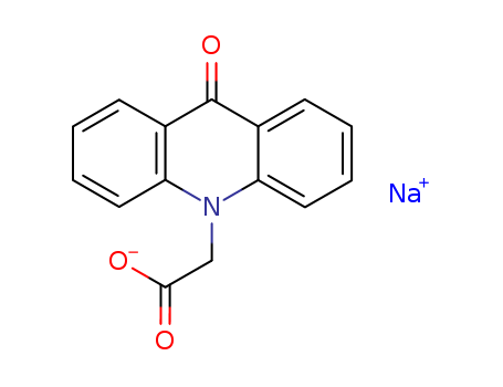 58880-43-6,2-(9-oxoacridin-10-yl)acetic acid,10(9H)-Acridineaceticacid, 9-oxo-, sodium salt (9CI); 10-Carboxymethyl-9-acridanone sodium salt; Camedon;Camedone; L 1; N-(Carboxymethyl)-9-acridone sodium salt; Neovir; Sodium9,10-dihydro-9-oxo-10-acridineacetate; Sodium 9-oxo-10-acridineacetate