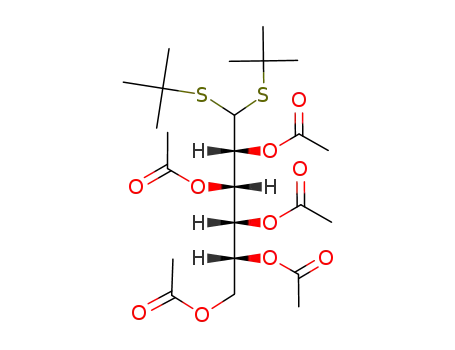 Acetic acid (1S,2R,3R)-2,3,4-triacetoxy-1-((R)-1-acetoxy-2,2-bis-tert-butylsulfanyl-ethyl)-butyl ester