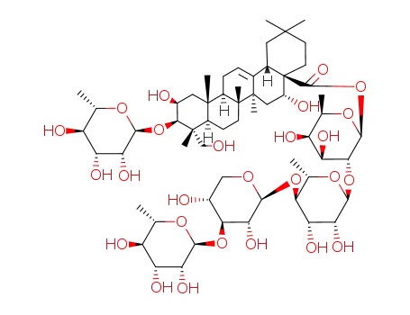 α-L-Rhamnopyranosyl(1->3)-2β,3β,16α,23-tetrahydroxyolean-12-en-28-saeure-28-O-α-L-rhamnopyranosyl(1->3)-β-D-xylopyranosyl(1->4)-α-L-rhamnopyranosyl(1->2)-β-D-fucopyranosid
