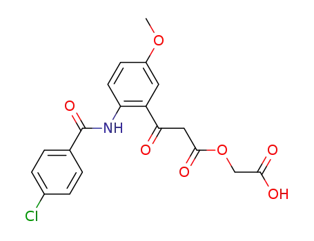 <2-(4-Chlor-benzoylamino)-5-methoxy>-benzoyl-2-acetoxy-essigsaeure