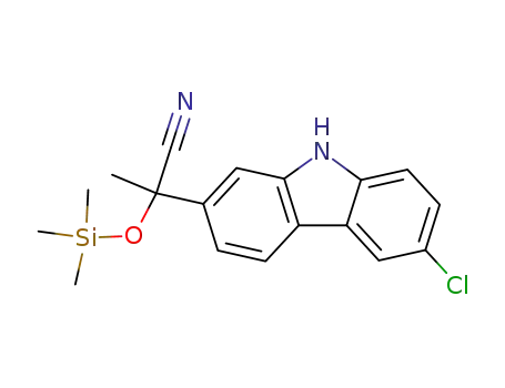 Molecular Structure of 99203-05-1 (9H-Carbazole-2-acetonitrile, 6-chloro-a-methyl-a-[(trimethylsilyl)oxy]-)