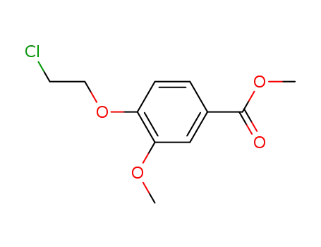 Molecular Structure of 214470-56-1 (Benzoic acid, 4-(2-chloroethoxy)-3-methoxy-, methyl ester)
