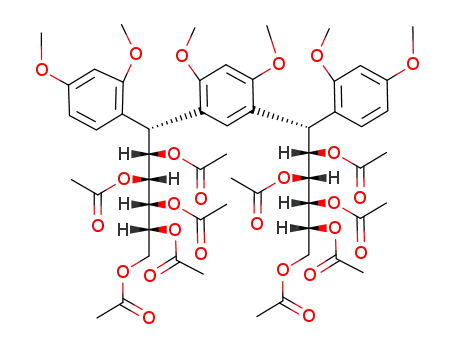 Acetic acid (1S,2R,3R,4R)-2,3,4,5-tetraacetoxy-1-[(S)-{2,4-dimethoxy-5-[(1R,2S,3R,4R,5R)-2,3,4,5,6-pentaacetoxy-1-(2,4-dimethoxy-phenyl)-hexyl]-phenyl}-(2,4-dimethoxy-phenyl)-methyl]-pentyl ester