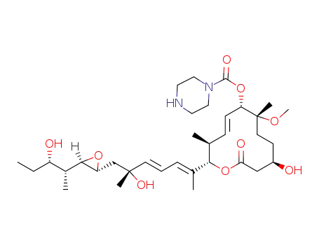 (2S,3S,6S,7R,10R,E)-10-hydroxy-2-((R,2E,4E)-6-hydroxy-7-((2R,3R)-3-((2R,3S)-3-hydroxypentan-2-yl)oxiran-2-yl)-6-methylhepta-2,4-dien-2-yl)-7-methoxy-3,7-dimethyl-12-oxooxacyclododec-4-en-6-yl piperazine-1-carboxylate