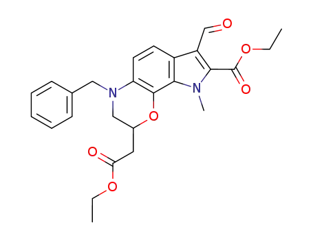 6-benzyl-8-ethoxycarbonylmethyl-3-formyl-1-methyl-1,6,7,8-tetrahydro-9-oxa-1,6-diaza-cyclopenta[a]naphthalene-2-carboxylic acid ethyl ester