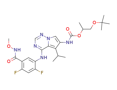 [4-(2,4-difluoro-5-methoxycarbamoyl-phenylamino)-5-isopropyl-pyrrolo[2,1-f][1,2,4]triazin-6-yl]-carbamic acid 2-tert-butoxy-1-methyl-ethyl ester