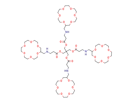 3-[(1,4,7,10,13,16-Hexaoxa-cyclooctadec-2-ylmethyl)-amino]-propionic acid 3-{3-[(1,4,7,10,13,16-hexaoxa-cyclooctadec-2-ylmethyl)-amino]-propionyloxy}-2,2-bis-{3-[(1,4,7,10,13,16-hexaoxa-cyclooctadec-2-ylmethyl)-amino]-propionyloxymethyl}-propyl ester