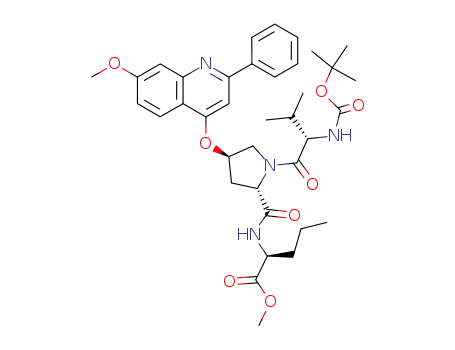 (S)-2-{[(2S,4R)-1-((S)-2-tert-Butoxycarbonylamino-3-methyl-butyryl)-4-(7-methoxy-2-phenyl-quinolin-4-yloxy)-pyrrolidine-2-carbonyl]-amino}-pentanoic acid methyl ester