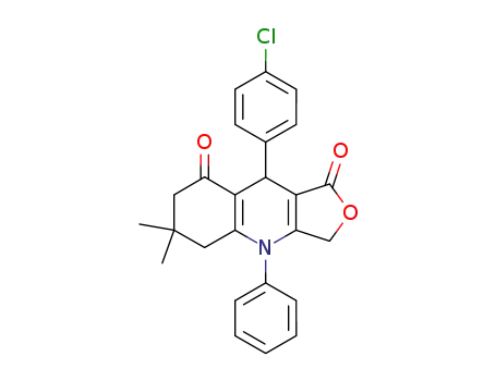 9-(4-chloro-phenyl)-6,6-dimethyl-4-phenyl-5,6,7,9-tetrahydro-3H,4H-furo[3,4-b]quinoline-1,8-dione