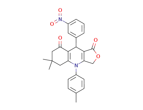 6,6-dimethyl-9-(3-nitro-phenyl)-4-p-tolyl-5,6,7,9-tetrahydro-3H,4H-furo[3,4-b]quinoline-1,8-dione