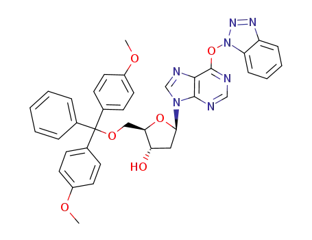 (2R,3S,5R)-5-(6-(1H-benzo[d][1,2,3]triazol-1-yloxy)-9H-purin-9-yl)-2-((bis(4-methoxyphenyl)(phenyl)methoxy)methyl)tetrahydrofuran-3-ol
