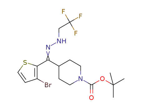 4-{(3-bromo-thiophen-2-yl)-[(2,2,2-trifluoro-ethyl)-hydrazono]-methyl}-piperidine-1-carboxylic acid tert-butyl ester