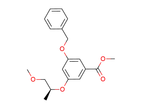 Molecular Structure of 851885-42-2 (Benzoic acid, 3-[(1S)-2-methoxy-1-methylethoxy]-5-(phenylmethoxy)-,
methyl ester)