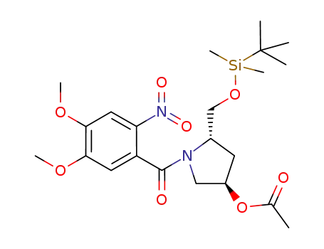 (2S)(4R)-N-(4,5-dimethoxy-2-nitrobenzoyl)-2-(tert-butyldimethylsilyloxymethyl)-4-oxyacetylpyrrolidine