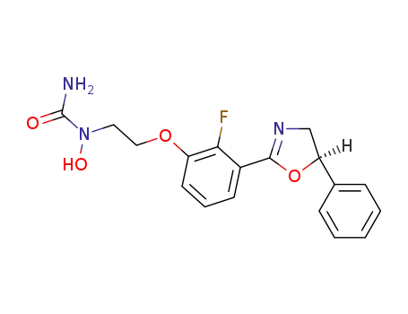 (-)-N-1-[2-[3-[4,5-Dihydro-5(R)-phenyloxazol-2-yl]-2-fluorophenoxy]ethyl]-N-hydroxyurea