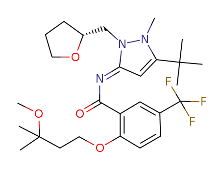N-{(3E)-5-tert-butyl-1-methyl-2-[(2R)-tetrahydrofuran-2-ylmethyl]-1,2-dihydro-3H-pyrazol-3-ylidene}-2-(3-methoxy-3-methylbutoxy)-5-(trifluoromethyl)benzamide