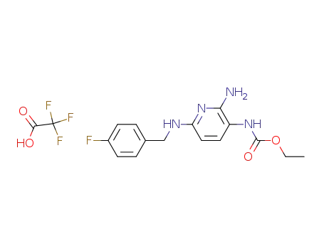 2-amino-3-carbethoxyamino-6-(4-fluoro-benzylamino)-pyridine triflutate