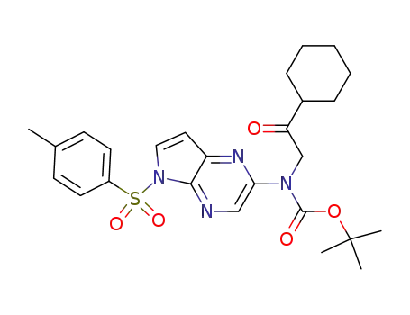 tert-butyl 2-cyclohexyl-2-oxoethyl-(5-tosyl-5H-pyrrolo[2,3-b]pyrazin-2-yl)carbamate
