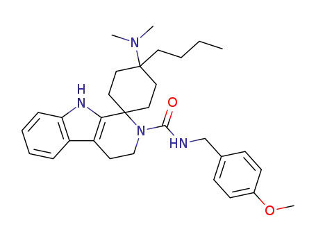 2',3',4',9'-tetrahydro-N,N-dimethyl-4-butyl-2'-4-methoxybenzylaminocarbonyl-spiro[cyclohexane-1,1'(1'H)-pyrido[3,4-b]indol]-4-amine