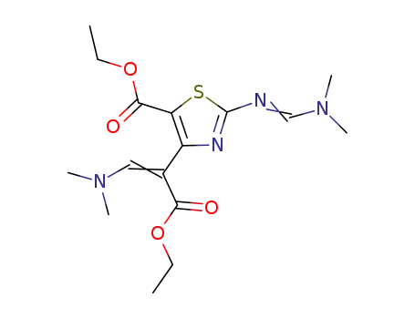 ethyl 4-[1-(dimethylamino)-3-ethoxy-3-oxoprop-1-en-2-yl]-2-[(dimethylamino)methylideneamino]thiazole-5-carboxylate