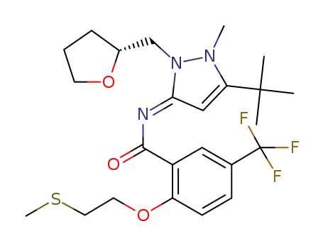 N-{(3E)-5-tert-butyl-1-methyl-2-[(2R)-tetrahydrofuran-2-ylmethyl]-1,2-dihydro-3H-pyrazol-3-ylidene}-2-[2-(methylthio)ethoxy]-5-(trifluoromethyl)benzamide