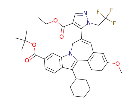 13-cyclohexyl-6-[4-(ethoxycarbonyl)-1-(2,2,2-trifluoroethyl)-1H-pyrazol-5-yl]-3-methoxy-1H-indolo[2,1-a][2]benzazepine-10-carboxylic acid 1,1-dimethylethyl ester