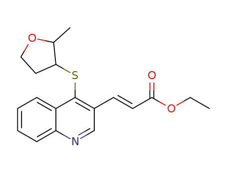 (E)-3-[4-(2-methyltetrahydrofuran-3-sulfanyl)quinolin-3-yl]acrylic acid ethyl ester