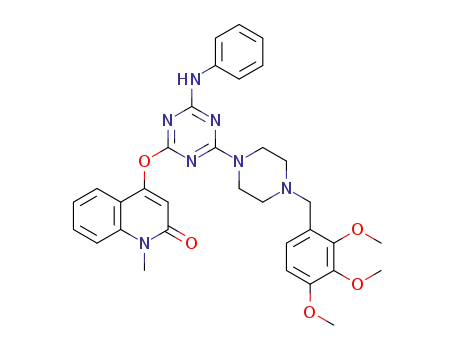 4-[(4-anilino-6-(4-(2,3,4-trimethoxybenzyl)piperazino)-[1,3,5]-triazin-2-yl)oxy]-1-methyl-1H-quinolin-2-one