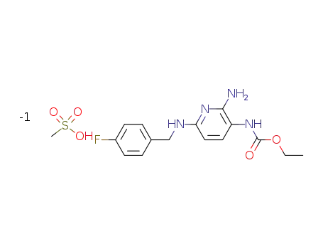 2-amino-3-carbethoxyamino-6-(4-fluoro-benzylamino)pyridine mesylate