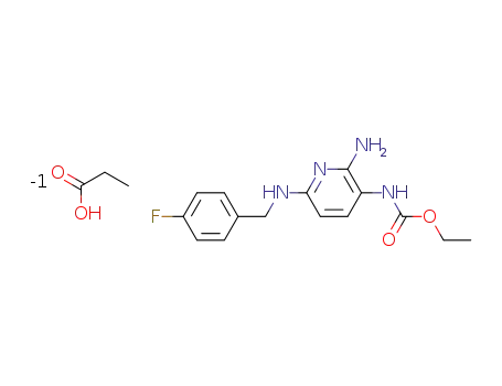 2-amino-3-carbethoxyamino-6-(4-fluoro-benzylamino)pyridine propionate