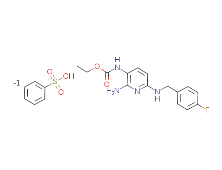 2-amino-3-carbethoxyamino-6-(4-fluoro-benzylamino)pyridine besilate