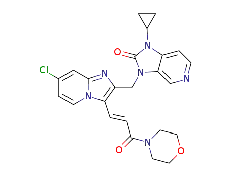 (E)-3-((7-chloro-3-(3-morpholino-3-oxoprop-1-enyl)imidazo[1,2-a]pyridin-2-yl)methyl)-1-cyclopropyl-1H-imidazo[4,5-c]pyridin-2(3H)-one