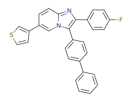 3-(biphen-4-yl)-2-(4-fluorophenyl)-6-(thien-3-yl)imidazo[1,2-a]pyridine