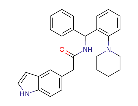 2-(1H-indol-5-yl)-N-{phenyl[2-(piperidin-1-yl)phenyl]methyl}acetamide