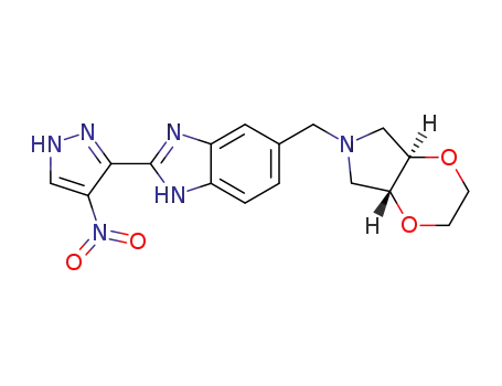 (4aR,7aR)-6-((2-(4-nitro-1H-pyrazol-3-yl)-1H-benzo[d]imidazol-5-yl)methyl)hexahydro-2H-[1,4] dioxino[2,3-c]pyrrole